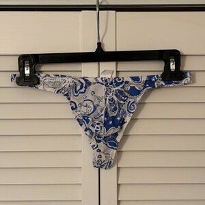 Blue/White Lace-style Thong